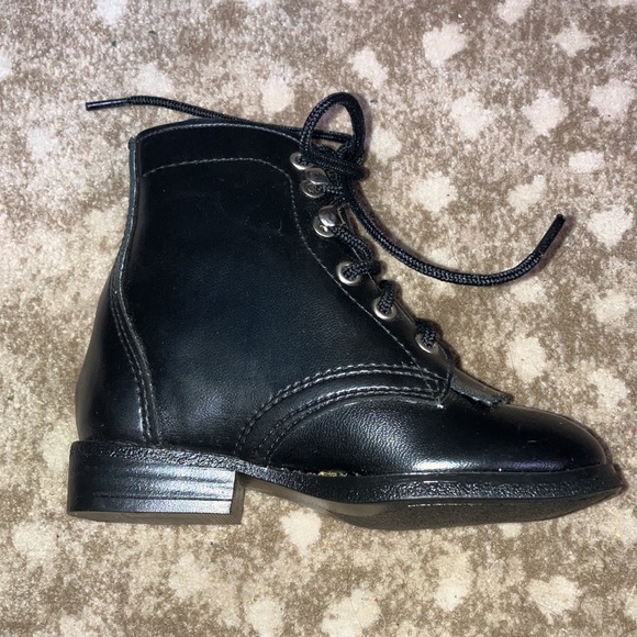 New Size 5 1/2 Baby Boots Black Cowboy Western Laredo - Picture 3 of 4